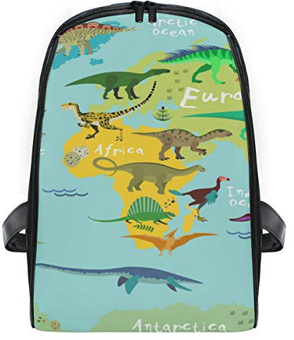 ISAOA Cartoon Dinosaurier Map World Kinder Schultasche,niedlicher Kinder-Rucksack,leicht,strapazierf?hig,Tagesrucksack,Reisetasche,Kleinkinder,Schulranzen f¨¹r Kindergarten Vorschule Alter 2¨C7 Jahre