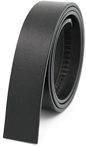 Yangver Herren Gürtel Ohne Schnalle Echt Leder,Ledergürtel Schwarz Braun Automatik für Männer Breite 3.5cm Länge 110CM-125CM (L110CM, Schwarz)
