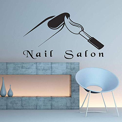 Nagel Salon Wandaufkleber Schönheitssalon Studio Kunst Wand Vinyl Aufkleber Nagel Maniküre Wanddekoration Ideen 73X42Cm