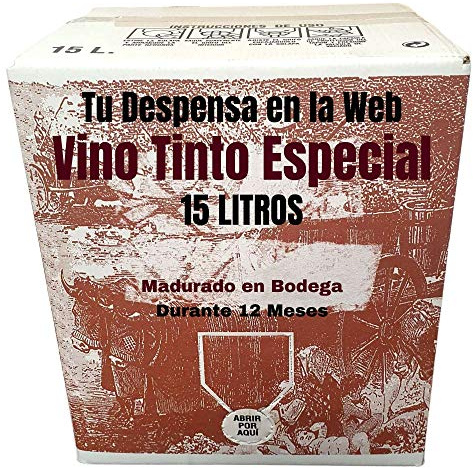 Vino Tinto Especial - Bag in Box de 15 Litros - Elaborado con un 90% tempranillo y 10% de garnachas tintas - Madurado en Bodega Durante 12 Meses