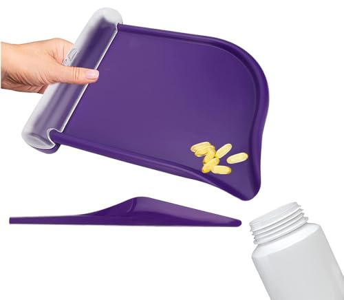 Bandeja Para Conteo De Píldoras, 8.27x6.3 Pulgadas Con Espátula, Contador De Pastillas Clasificador De Píldoras De Doble Canal Morado Para Tabletas, Medicamentos, Vitaminas