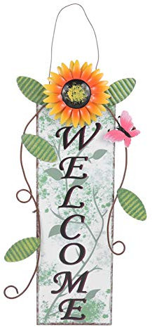 Willkommensliste Sonnenblumen Veranda Wohnkultur Eingang Metallschild Rustikales Willkommensschild Schild Für Die Veranda des Bauernhauses Kranz Eisen Haustür Willkommen Tür