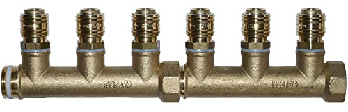 Verteilerrohr Verteiler Druckluftverteiler mit 6 Schnellkupplung DN 7,2 Druckluftzubehör
