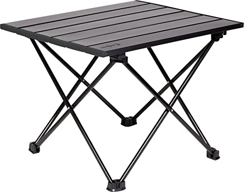 BRUNNER 0406041N Kadre Beistelltisch mit aufrollbarer Ablage aus Aluminium, klappbarer Stahlrahmen, platzsparend, Tragkraft MX 30 kg, mit Tragetasche