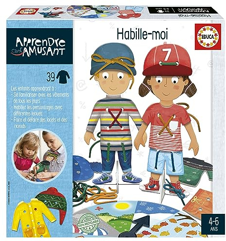 Educa - Learning is Fun Dress Me Up, Jeu éducatif pour Les Enfants à partir de 4 Ans. Ils apprendront Les vêtements habituels de Tous Les Jours en habillant Les Personnages (19600)