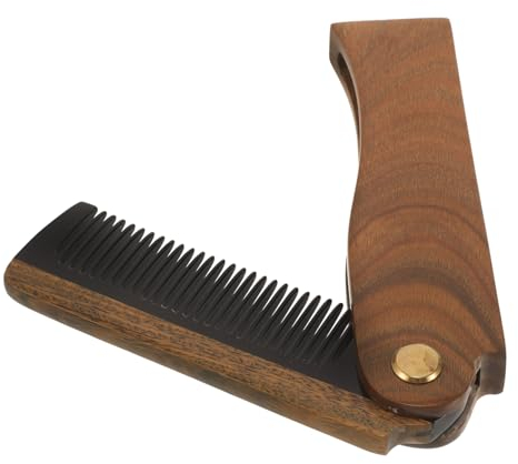 minkissy Kamm Aus Naturhorn Klappbarer Bartkamm Ochsenhornkamm Geldbörsenkamm Haarschneidekamm Entwirrer-holzkamm Friseurkamm Reise-klappkamm Reisen Kleiner Kamm Tragbar Grünes Sandelholz