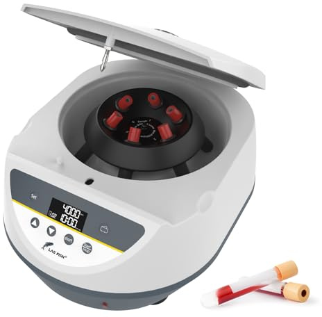 LAB FISH Centrifugeuse de Paillasse pour Tubes 2ml 5ml 10ml 15ml, 500-5000 tr/min Faible Vitesse, Force Max 3074 xg, Rotor 6 Places, Idéale pour PRP/PRF