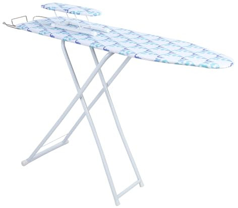 pofluany Ironing Board, Full Size Iron Board with Irons Rest, Height Adjustable lightweight Ironing Board, Thickened Iron Board with Heat Resistant Cover for Home, 42.13L X 30.71W X 11.81 H Blue