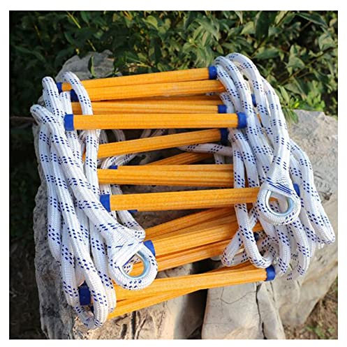 FGQCBBYC Strickleiter, Feuerleiter, Notleiter, 5 m, schwer entflammbar, Sicherheitsstrickleiter mit Haken für Kinder und Erwachsene, Flucht aus Fenster und Balkon/5 m/16 Fuß