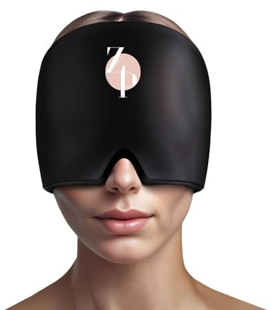 Bonnet Anti-Migraine ZenPremium® – Masque Chaud/Froid 360° Réutilisable | Soulage Migraine, Maux de Tête, Sinus, Yeux | Compression, Lumière Bloquée, Anti-Stress, Sans Médicament