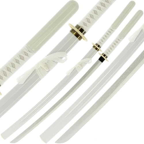 Wooden Sword Prop Cosplay Collection Anime Safe Toy Non-Combat Use Lightweight Blunt with Sheath Durable Bamboo 100cm Display Decoration & Roleplay (Rukia Kuchiki)