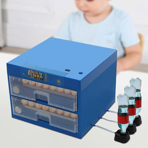 Vollautomatischer Brutautomat Eierinkubatoren für ca. 128 Eier - Inkubator Brutmaschine mit Automatischem Wenden & Befeuchtung | Hühnerbrutkasten/Eierbrutkasten für Federvieh und Heimbrut