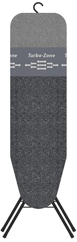Rörets Bügelbrett Pulse Black Dual Action - Turbo & Park Zone, 4-lagige Polsterung und Bezug - Patentiertes Geniales Design - Bügelfläche 32x108 cm