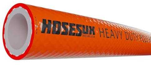 Orange 8mm (5/16 inch) x 14mm (9/16 inch) Heavy Duty PVC Reinforced Window Cleaning Pole Hose 100 Metre (Full Coil)