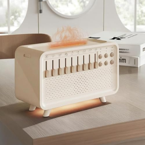 Humidificateur 3 en 1 à bruit blanc et machine à son, 8 sons d'ambiance apaisants avec design portable alimenté par USB pour dormir, méditation, yoga et étude