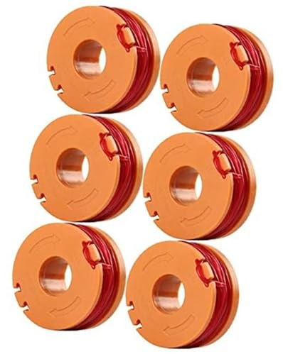 Wivplex 6Pcs Spool Line Replacement, for Argos McGregor MCT2X1825 CLGT18LG/1 WX150 Trimmer Strimmer Lawn Mower Spool