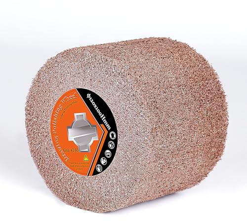 Spazzola a rulli abrasivi, spazzola in fibra sintetica per rasatura, spazzola per smerigliatrice, manicotti abrasivi, grana 240, per legno, metallo, superfici in pietra, ristrutturato, modello