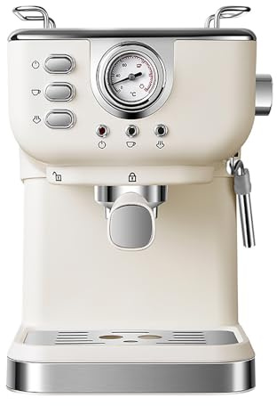 Machine à café Professionnelle, Machine à Expresso Automatique, Machine à Cappuccino pour la Maison, avec Pompe à Pression de 20 Bars et buse à Vapeur pour Mousse de Lait, idéale p