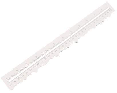 Regla de rasgado de papel de metal, regla para manualidades, línea ondulada, bordes irregulares, herramienta de medición de 12 pulgadas para cortar papel