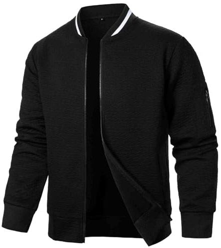 Générique Veste Homme Été, Blouson Cargo D'extérieur Homme Fines Coup-Vent Col Montant Jacket Casual, Blouson d'automne, Vestes De Randonnée, Veste De Baseball avec Poches Zippées