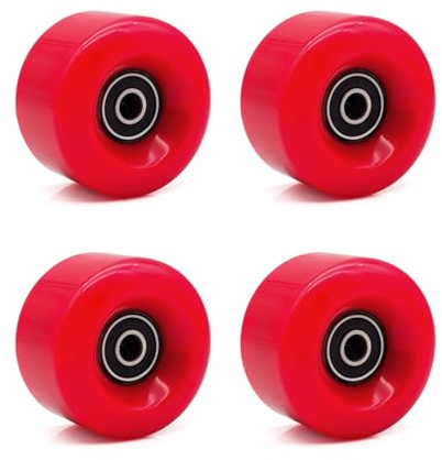 4 Stück Quad-Skate-Ersatz, Inline Skate Teile Räder, Skateboard Rollen 58 * 32mm, Quad Rollschuhe Ersatz Rollen, PU Räder mit Lagern, Longboard Rollen für Außen Innen Doppel Skating Skateboard (Rot)