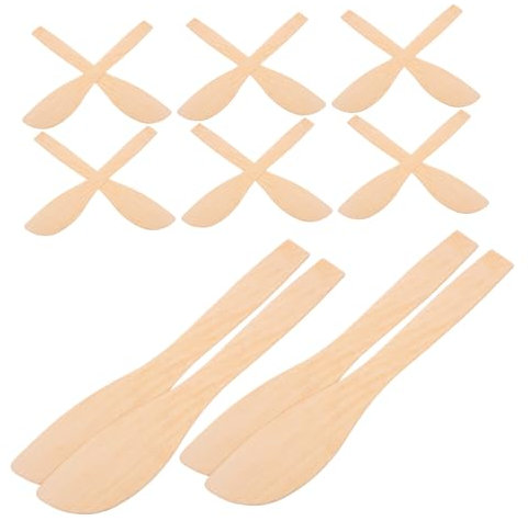 Mobestech 20pcs Wooden Dumpling Spoon Wonton Filling Tool Kitchen Tools Pine Wood Scoop Spatula Spreading Spoon for Wonton Dumpling Cheese Jelly