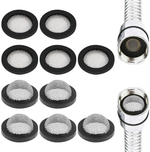 DOKRIN Rondelles pour robinets et valves,10 pièces 6 points avec tampon d'étanchéité en maille pommeau de douche robinet de douche thermostatique avec joint en maille de filtre joint en silicone