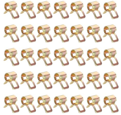 sourcing map 50pcs Spring Band Type Hose Clamps 5mm Fuel Line Hose Spring Clip Silicone Vacuum Hose Pipe Clamp Low Pressure Tube Clip Fastener, Colorful