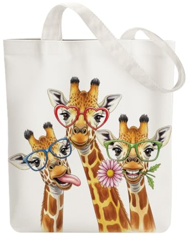 ANATTASOUL Baumwolltasche Personalisiert mit Text in Tiere Leinwand Geschenk Tragetasche für Damen Freundin Mama Schwestern Ehefrau Muttertag Tasche Geburtstag con Cremallera 38 * 40cm