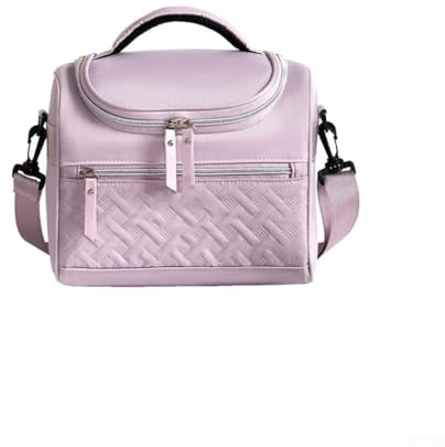 Bolsa de almuerzo con correa de hombro ajustable para hombres y mujeres, bolsa térmica grande aislada con forro a prueba de fugas para todas las ocasiones (morado)