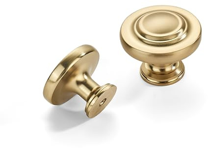 khtumeware 2 Pack 1-3/4 inch Cabinet knob, Metal zinc Alloy Handle, Champagne Bronze Drawer Handle, Wardrobe/Cabinet/Bathroom Cabinet/Bifold Closet Door Knobs, Rust-Proof and Durable