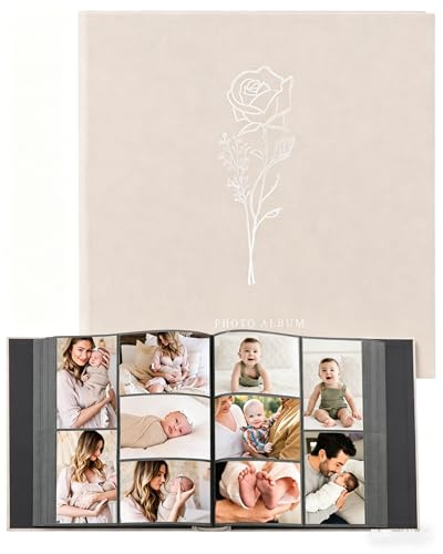 Yuforr Álbum de fotos de 6 x 4 pulgadas, 600 bolsillos, álbumes de fotos de lino para aniversario de boda familiar, álbum para fotos de paisaje de 10 x 15 cm, color blanco
