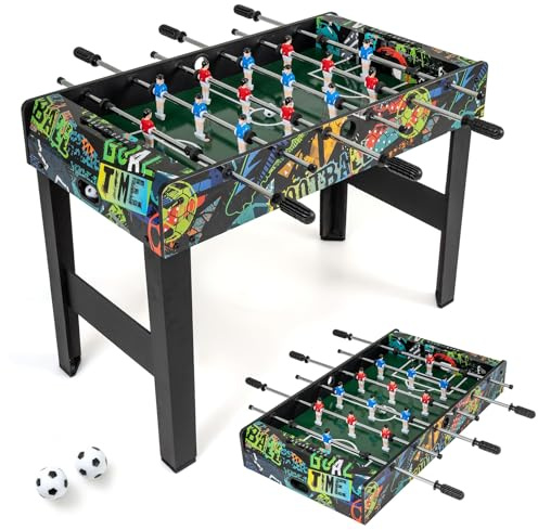 COSTWAY 2 in 1 Calcio Balilla in Legno, per Bambini e Adulti