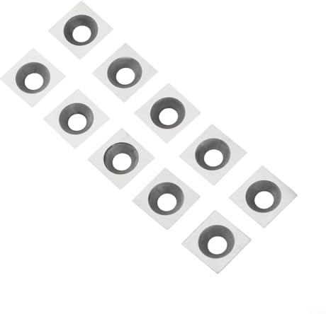 Drivstraw Insertos de carburo rectos cuadrados de 11 x 11 x 2,5 mm para torneado de madera, cuchillas de corte de repuesto biseladas de 30° para MDF, madera contrachapada, madera dura y blanda, 4