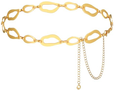 Macuezu Gold Chain Belts for Women, Statement Belt, Gold Belly Chain