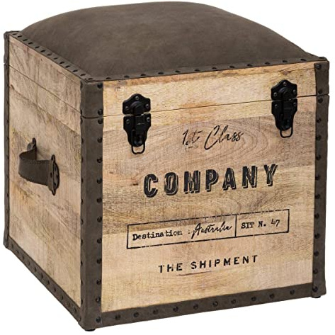 Atmosphera - Malle Pouf Colonial Taupe