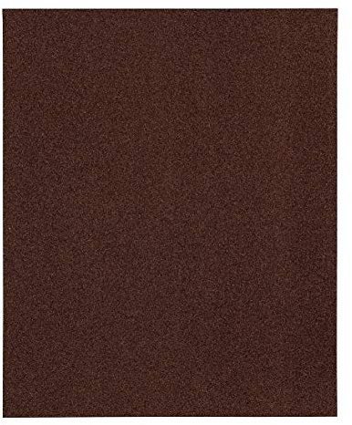 kwb Hoja de papel de lija de 230 x 280 mm de corindón con grano 150, buen encolado y soporte de papel resistente para el pulido medio fino de madera y metal