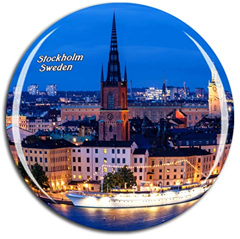 Weekino Schweden Stockholm Stadtbild Kühlschrankmagnet 3D Kristallglas Touristische Stadtreise City Souvenir Collection Geschenk Starker Kühlschrank Aufkleber