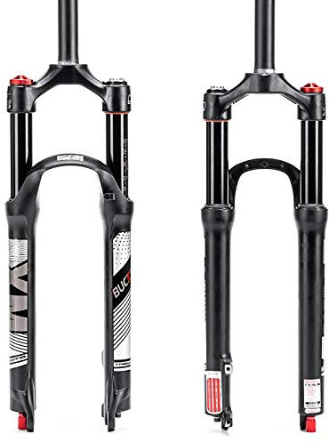 BUCKLOS 26/27,5/29 resor 120 mm MTB luftfjädringsgaffel, studsjustering 1 1/8 rak/avsmalnande rör QR 9 mm manual/fjärrlåsning XC AM ultralätta framgafflar för mountainbike
