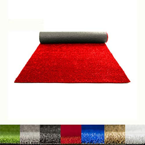 Césped artificial Roma 8mm 1x5m Rojo | césped artificial de colores azul, rojo, blanco, verde.. | Césped artificial ideal decoraciones de interior o exterior con fácil instalación