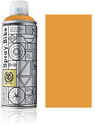 SPRAY.BIKE Fahrrad Lackspray in versch. Farben - KEINE GRUNDIERUNG notwendig - Acryllack/Lack Spray in 400 ml Spraydose, Matt- und Klarlack Optik möglich (Senfgelb Carlton, Matt)