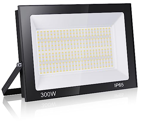 Royana 300W LED Strahler Außen 30000LM Superhell led strahler 3000K Warmweiß IP65 Wasserfest led scheinwerfer, für Sportplatz Garage Garten Hinterhof.
