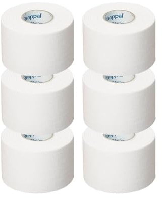 Strappal nastro taping sportivo anelastico professionale tape zigrinato all’ossido di zinco per bendaggi funzionali, stabilizzazione articolare, fisioterapia e sport | latex free | 4 cm x10 m 6 pz