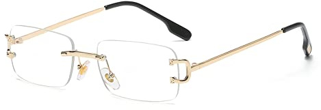 kachawoo Kleine Retro-Sonnenbrille, rechteckig, randlos, Vintage, männlich, weiblich, Sonnenbrille, UV400, rahmenlose Geburtstagsgeschenke für Mädchen