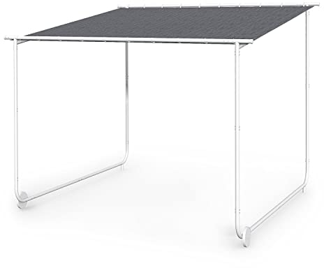 Blumfeldt Pergola, Metall Pavillon mit Polyester Schiebedach und Bodenrollen, Sonnensegel mit Gestell, Mobile Überdachung Freistehend, Sonnenschutz für Garten & Terrasse, Gazebo Wasserdicht & Stabil