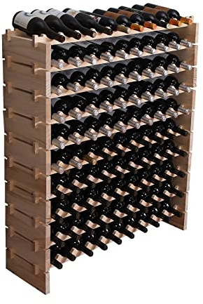fdjamy Wine Rack Cabinet Freestanding for Floor Wooden Stackable Storage Modular countertop Wood Wine Holder (100bottle)