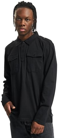 Brandit Willis Poloshirt Long Sleeve, Farbe: Black, Größe: XL