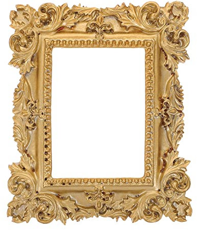 HOMSFOU Decorating Frame Wall Gallery Picture Frame Gold Table Decor Baroque Frame Vintage Frames Photo Props, 3.5 X 4.1 Inch