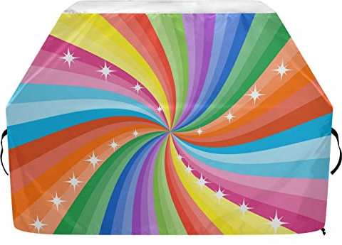 Bunte Lollipop Stars Weihnachten 65 Zoll reißfeste Grillabdeckung Heavy Duty Gasgrill Abdeckung mit verstellbarem Klettverschluss