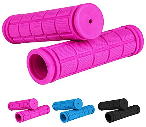 URAQT Fahrradgriffe Kinder,22 mm Lenkergriffe Fahrrad Kinder mit Höchster Sicherheit Prallschutz Kinderfahrradgriffe Gummi Grips für Roller Dreirad Kinder Laufrad Kinderfahrrad Rosa